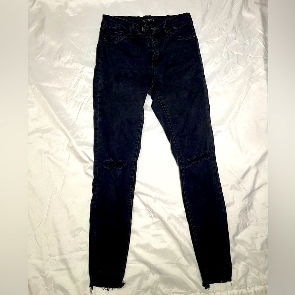 Black ripped hammer jeans